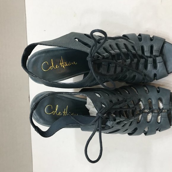 Cole Haan Leather OT Sling HIGH Wedge Sandal - Picture 4 of 7